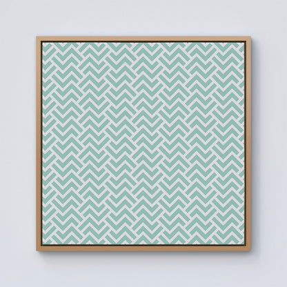 Green Geometric Pattern Framed Canvas