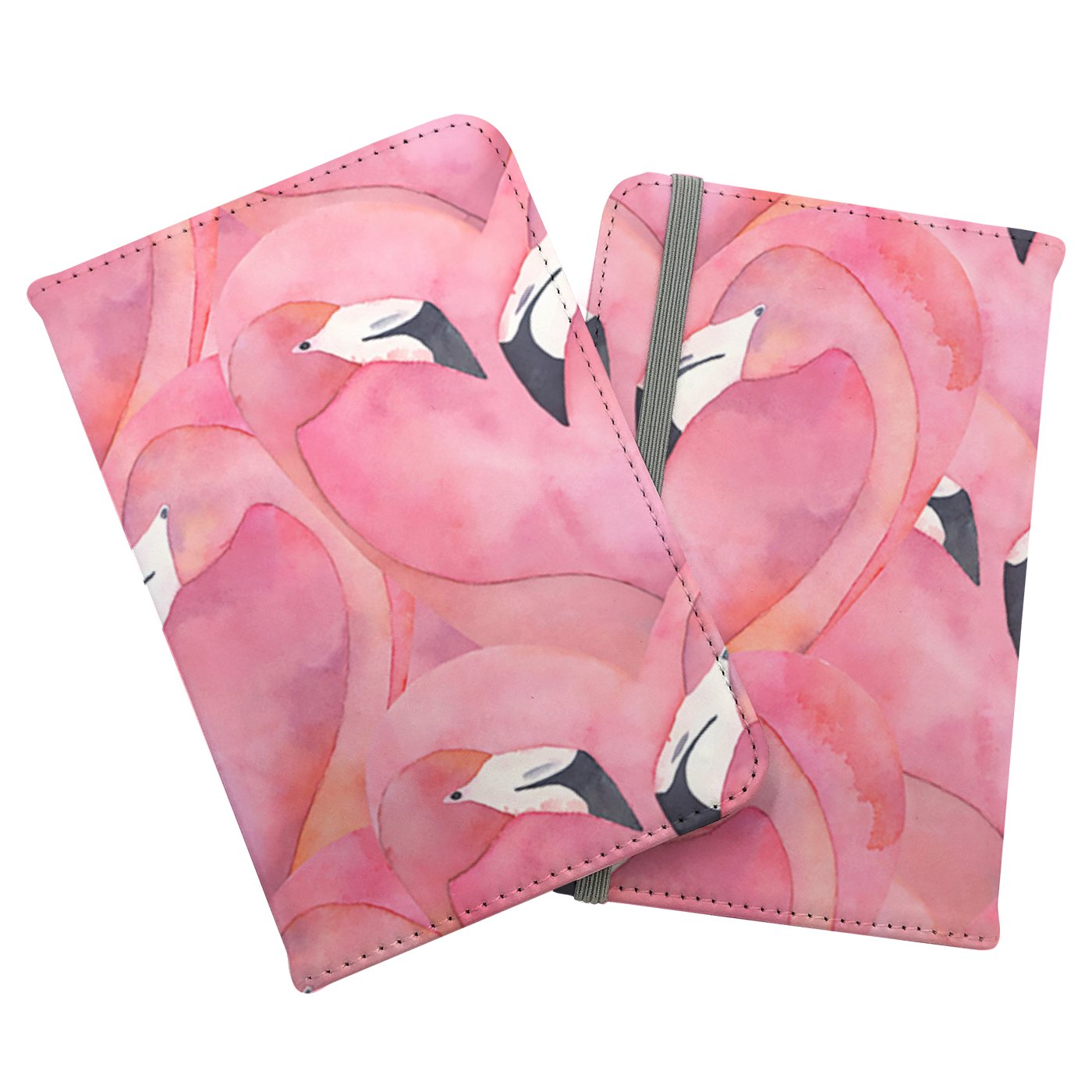 Watercolour Flamingo Hearts Passport Cover