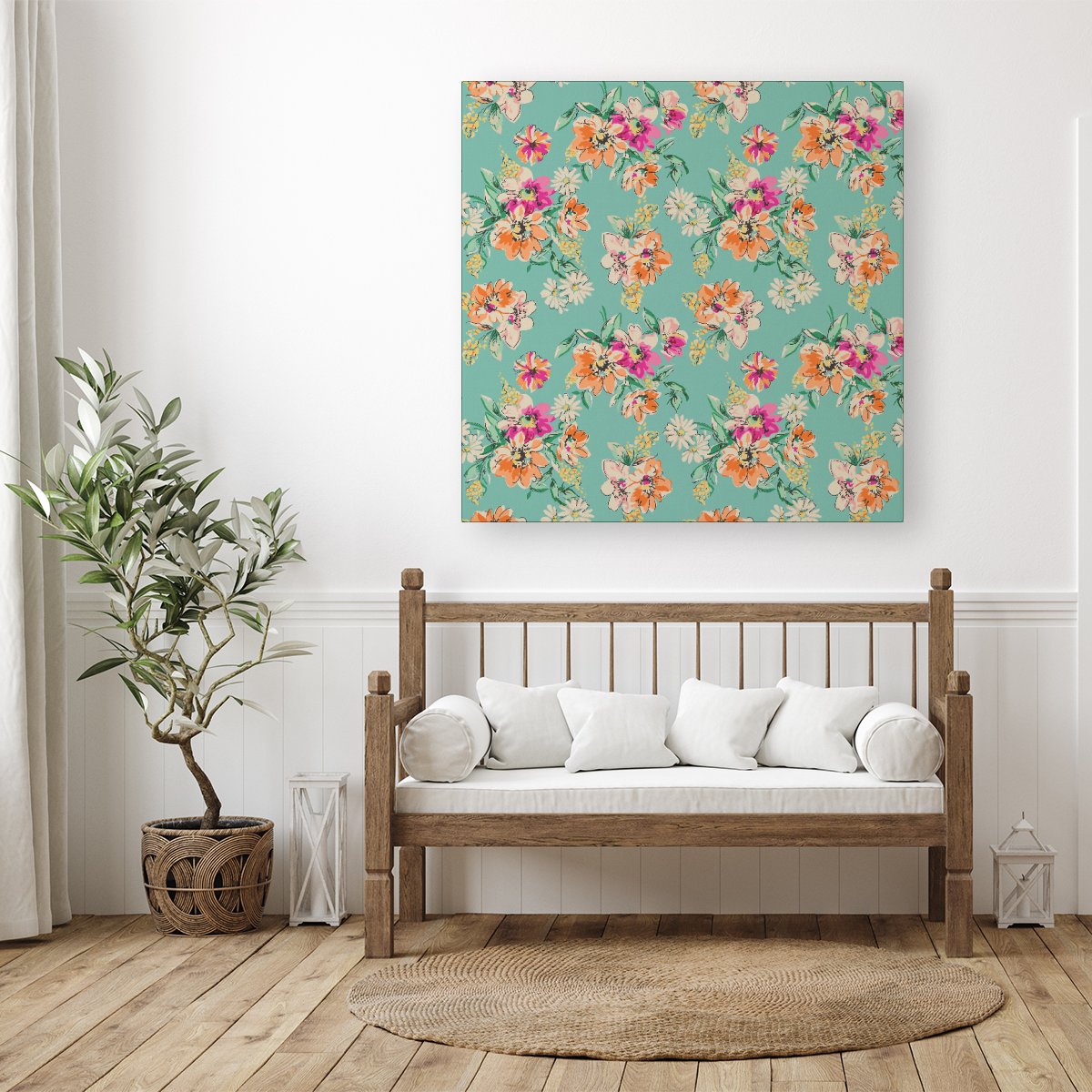 Bright Flower Sketch Canvas