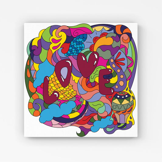 Motley Doodling Love Canvas