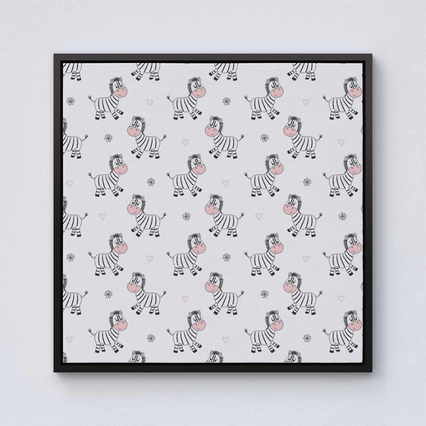 Cute Hand Drawn Zebra Framed Canvas