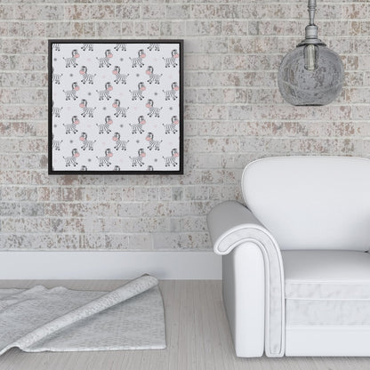 Cute Hand Drawn Zebra Framed Canvas