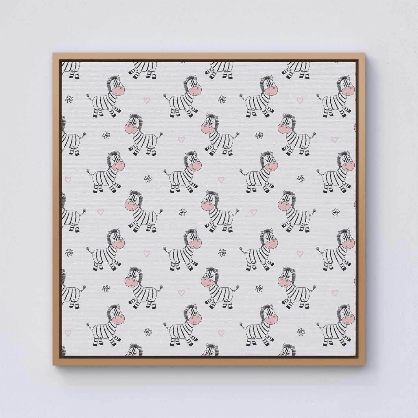 Cute Hand Drawn Zebra Framed Canvas