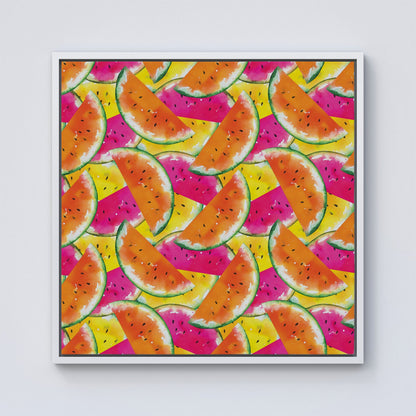 Watermelon Design Framed Canvas