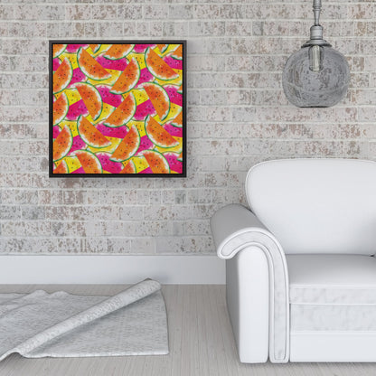 Watermelon Design Framed Canvas