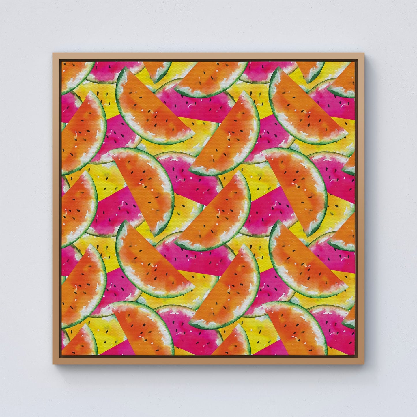 Watermelon Design Framed Canvas