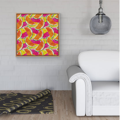 Watermelon Design Framed Canvas