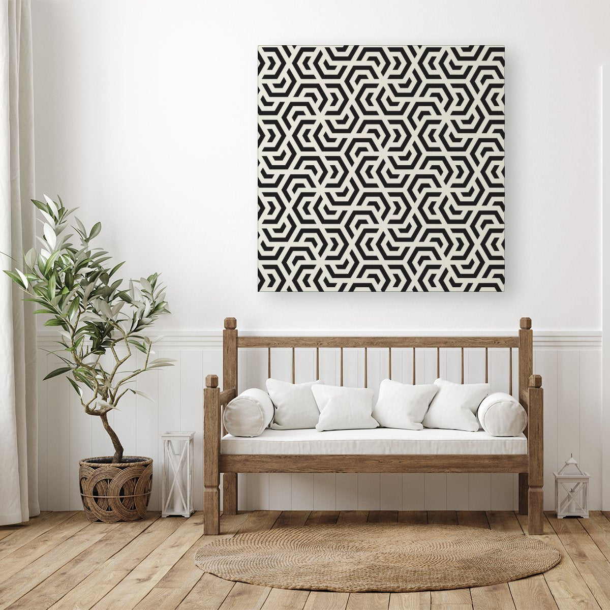 Hexagonal Geometric Pattern Canvas