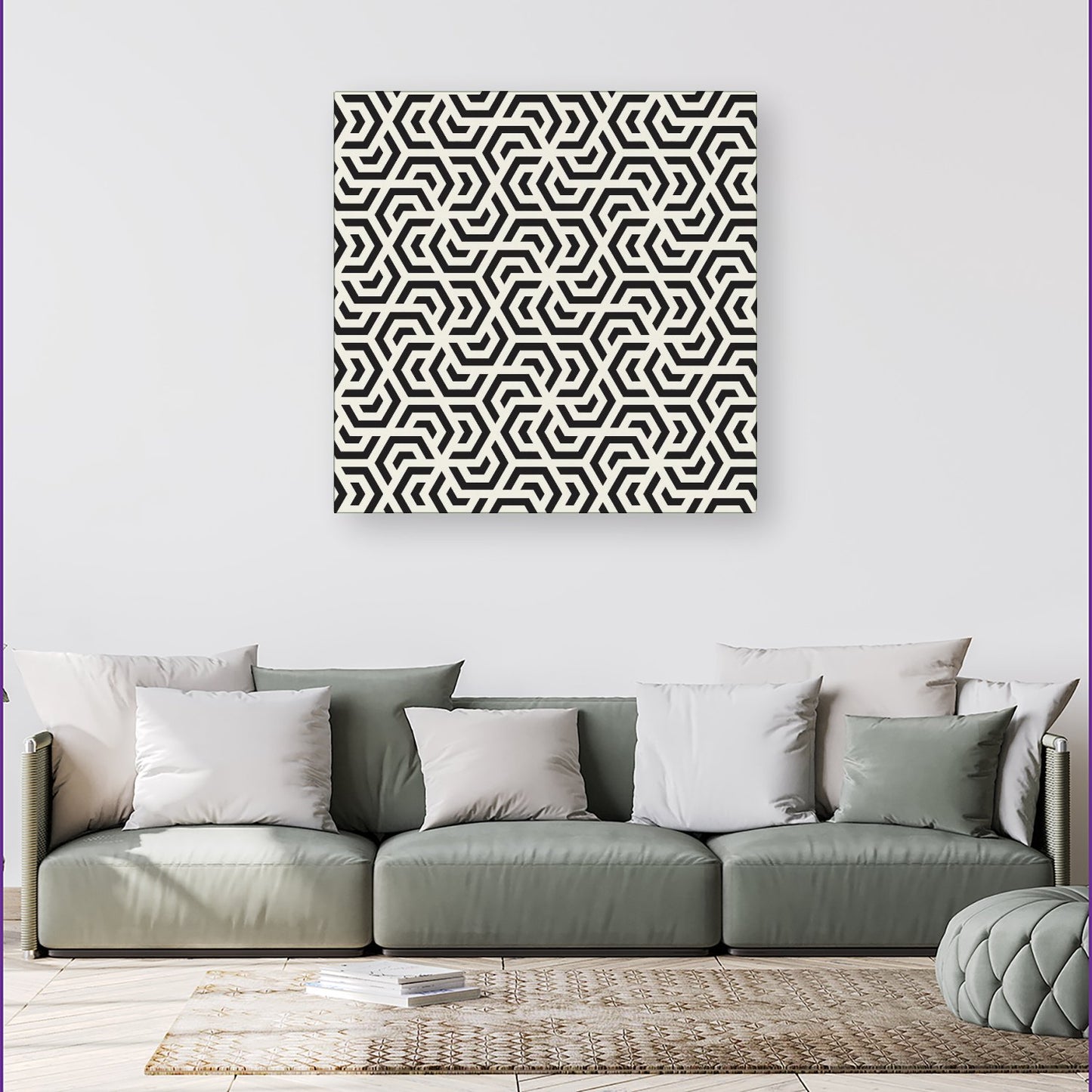 Hexagonal Geometric Pattern Canvas