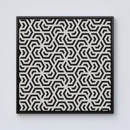 Hexagonal Geometric Pattern Framed Canvas