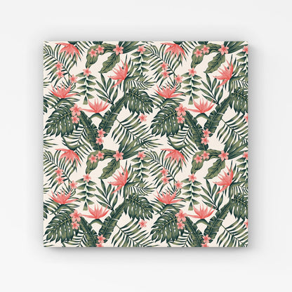 Dark Tropical Green Leaves Canvas