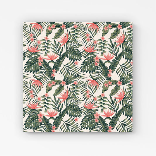 Dark Tropical Green Leaves Canvas