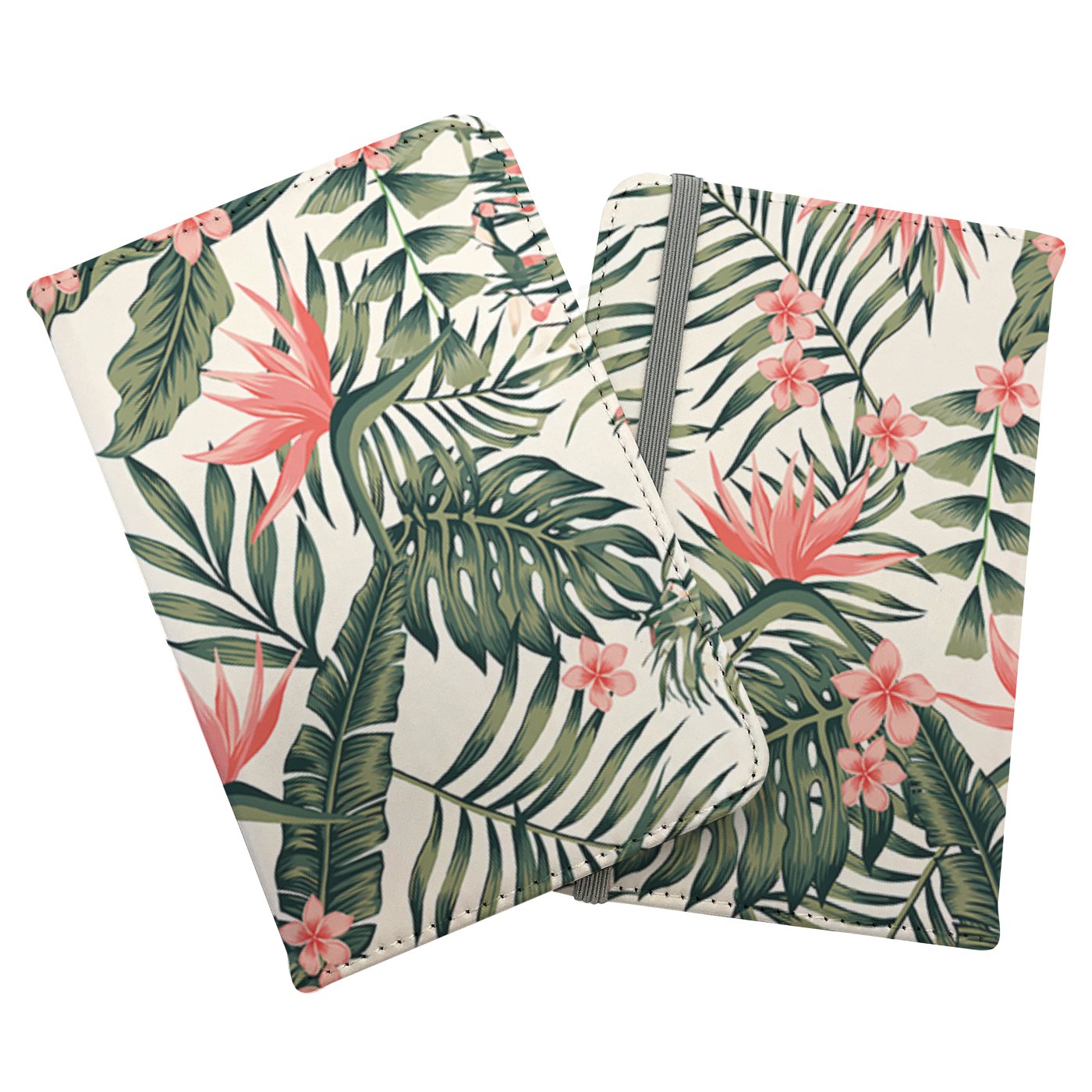 Dark Tropical Green Leaves Passport Cover