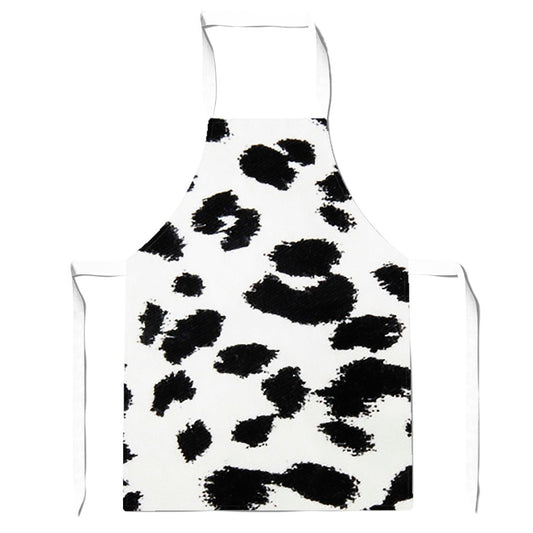 Black Leopard Print Apron