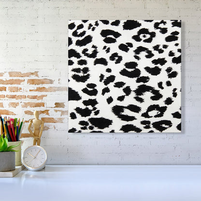 Black Leopard Print Canvas