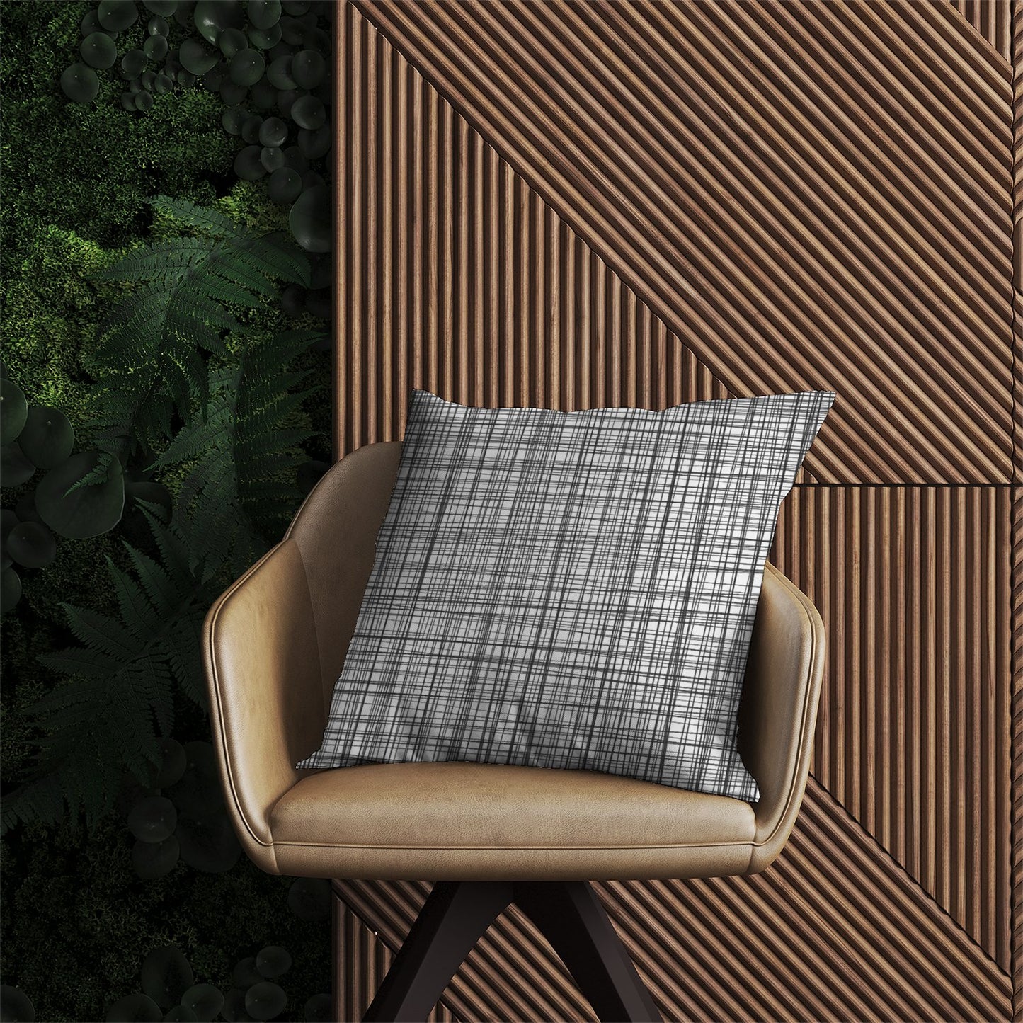 Monochrome Pencil Scribble Outdoor Cushion