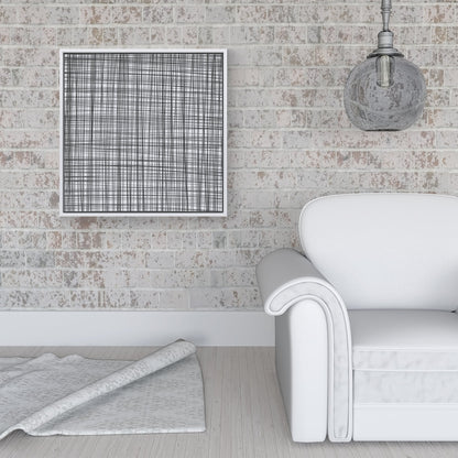 Monochrome Pencil Scribble Framed Canvas