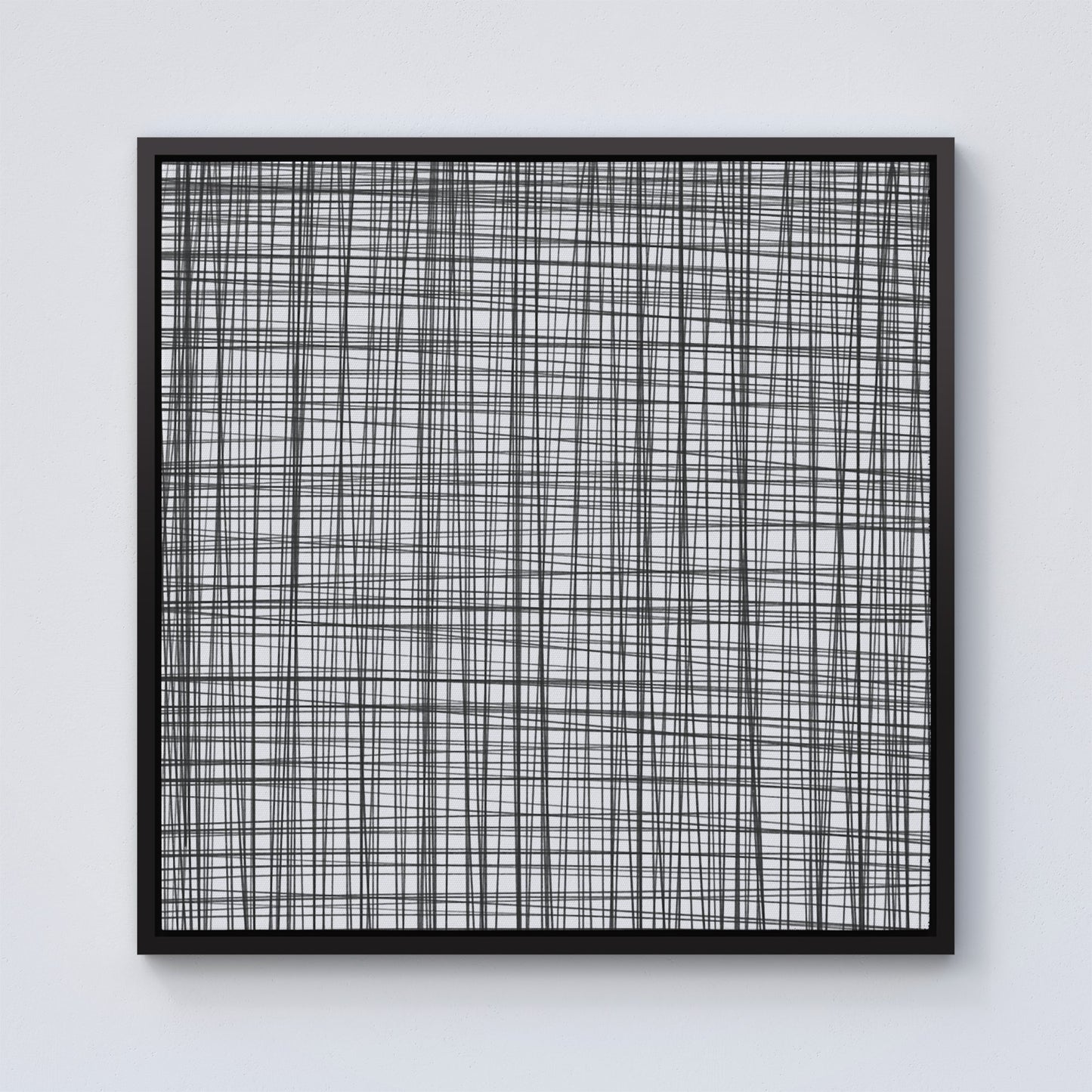 Monochrome Pencil Scribble Framed Canvas