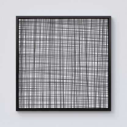 Monochrome Pencil Scribble Framed Canvas
