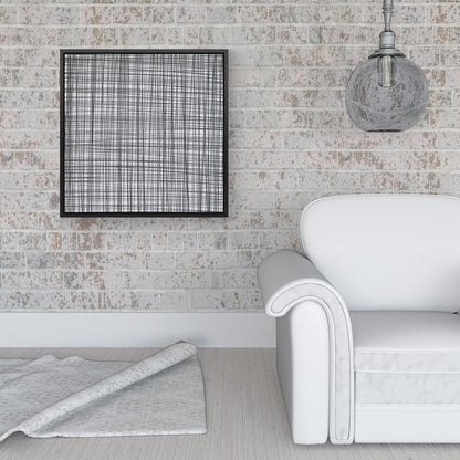 Monochrome Pencil Scribble Framed Canvas