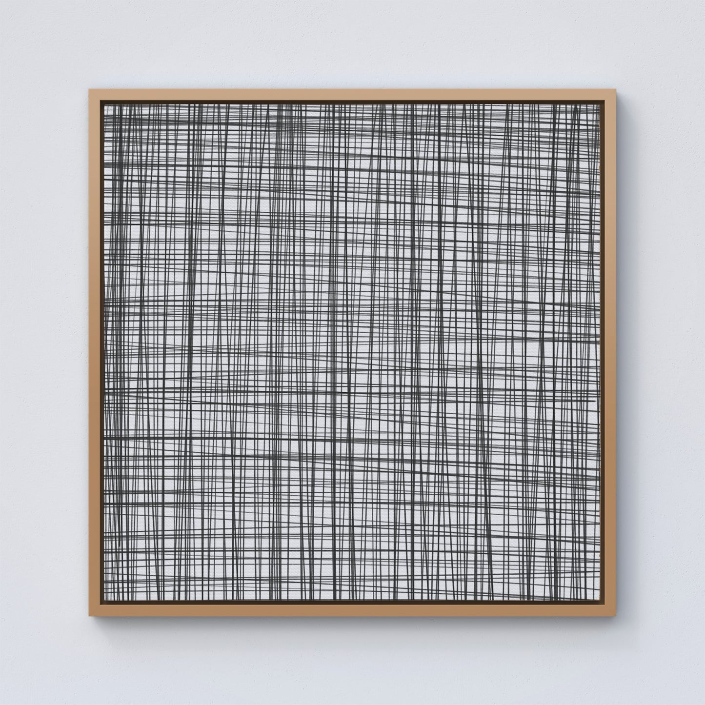 Monochrome Pencil Scribble Framed Canvas