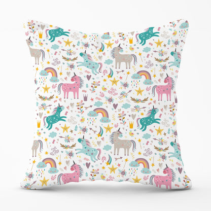Unicorn And Rainbows Outdoor Cushion