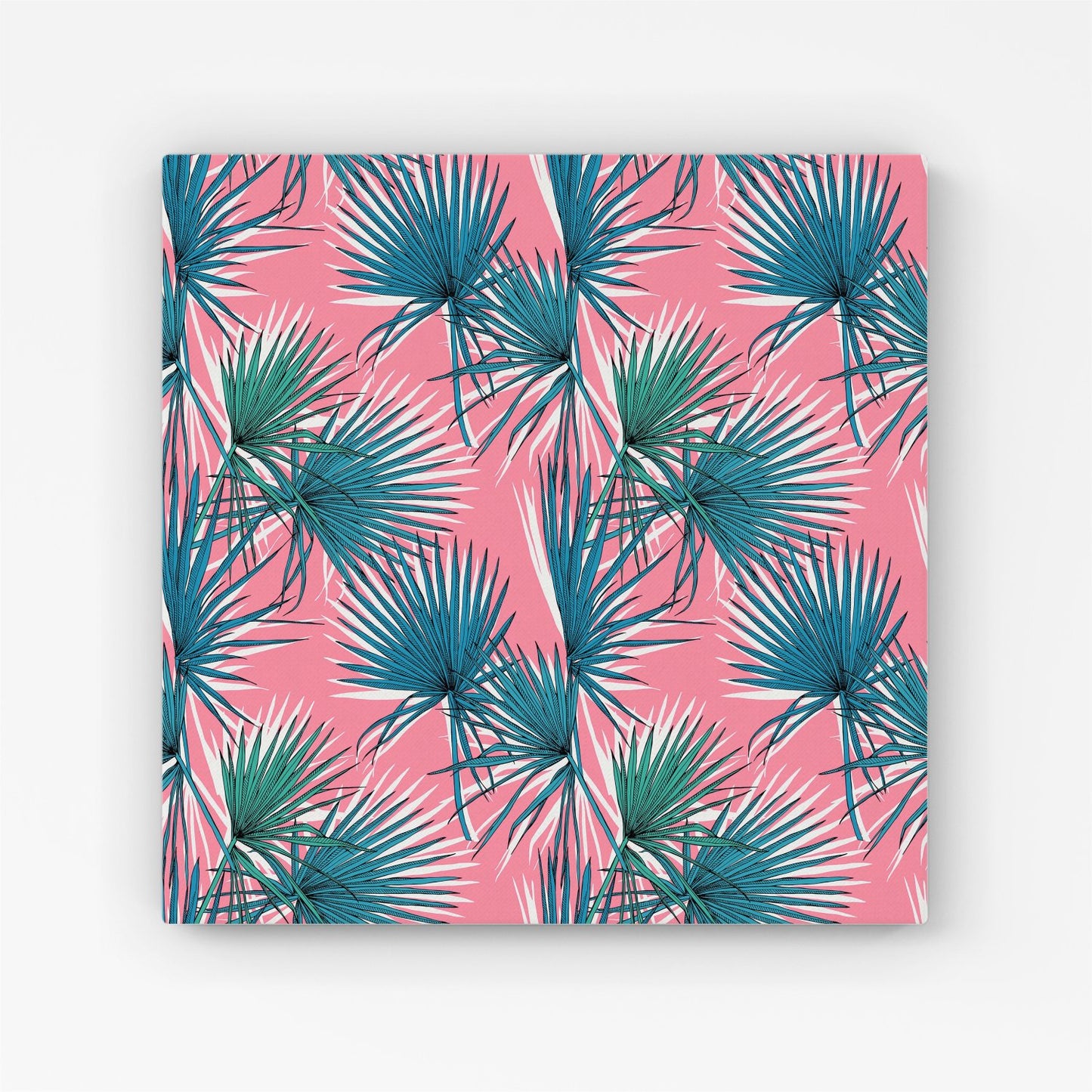 Pink Green Fan Palms Canvas