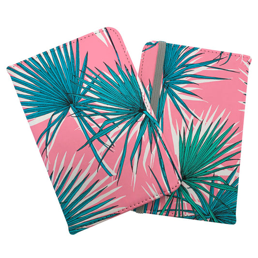 Pink Green Fan Palms Passport Cover