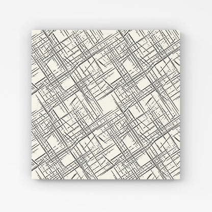 Monochrome Distressted Pattern Canvas