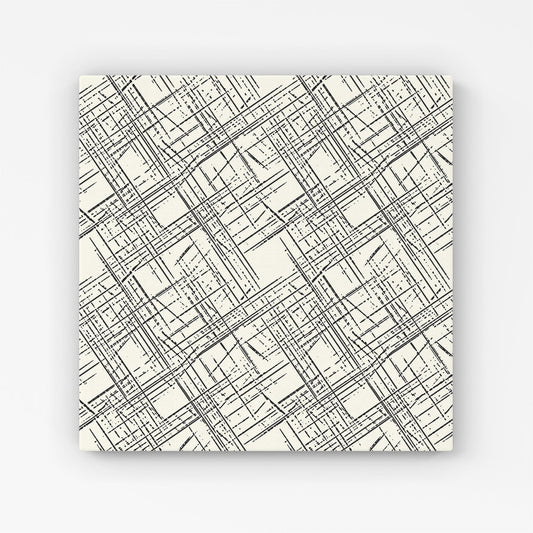 Monochrome Distressted Pattern Canvas