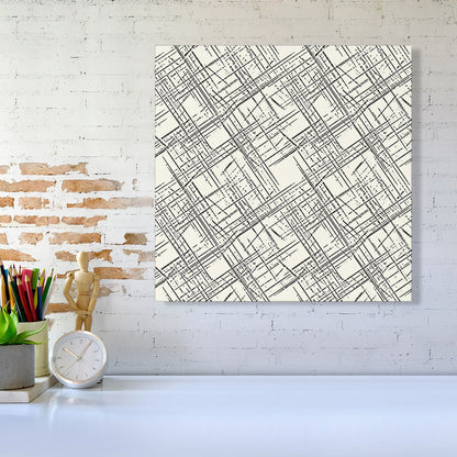 Monochrome Distressted Pattern Canvas