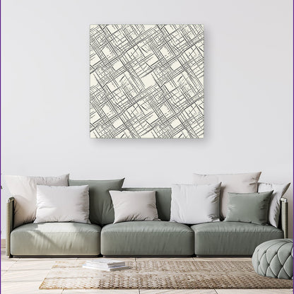 Monochrome Distressted Pattern Canvas
