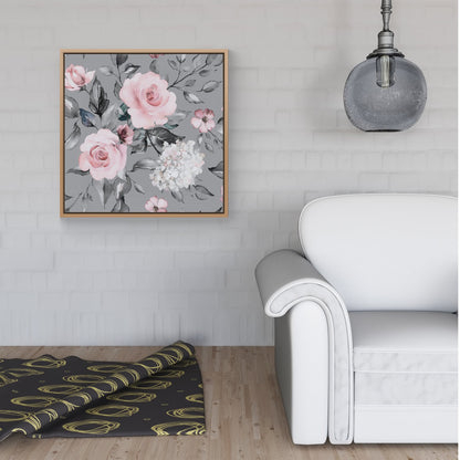 Dusty Pink Roses Framed Canvas