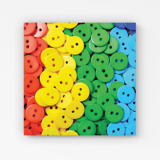 Colourful Buttons Pattern Canvas