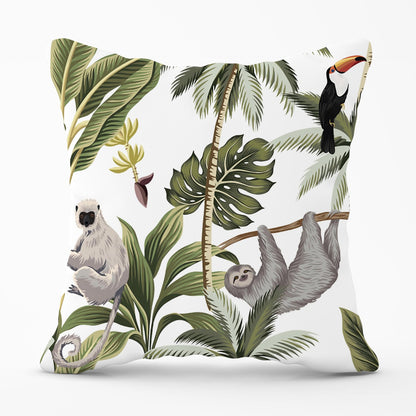 Tropical Sloths Outdoor Cushion