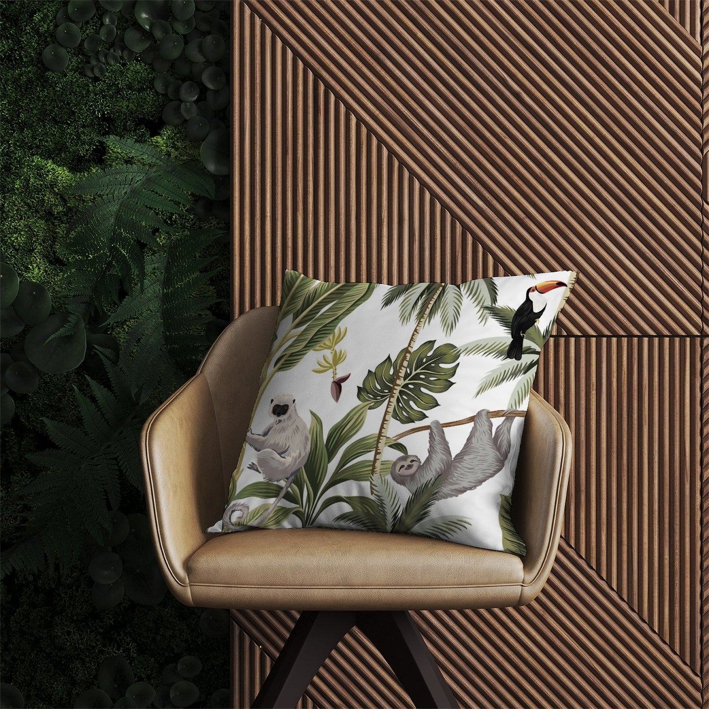 Tropical Sloths Outdoor Cushion
