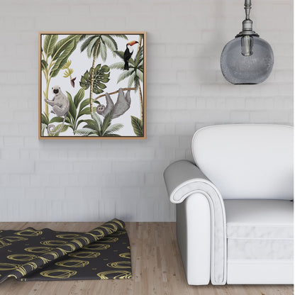 Tropical Sloths Framed Canvas