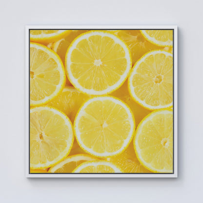 Vibrant Lemons Framed Canvas
