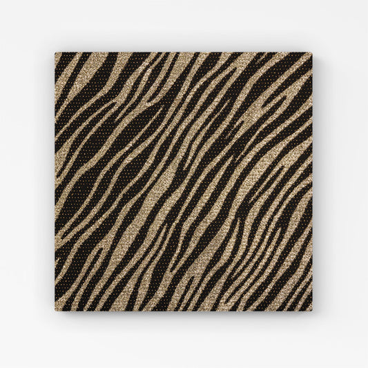 Golden Zebra Print Canvas