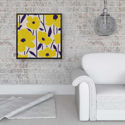 Vintage Tropical Flowers Framed Canvas