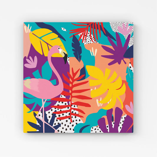 Tropical Flamingoes Canvas