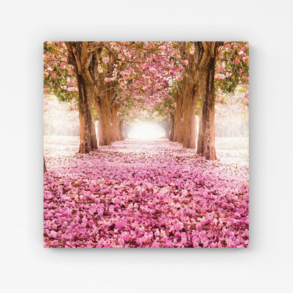 Pink Flower Tree Tunnel Canvas