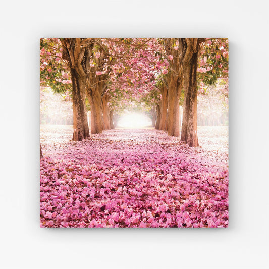 Pink Flower Tree Tunnel Canvas
