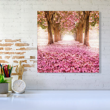 Pink Flower Tree Tunnel Canvas