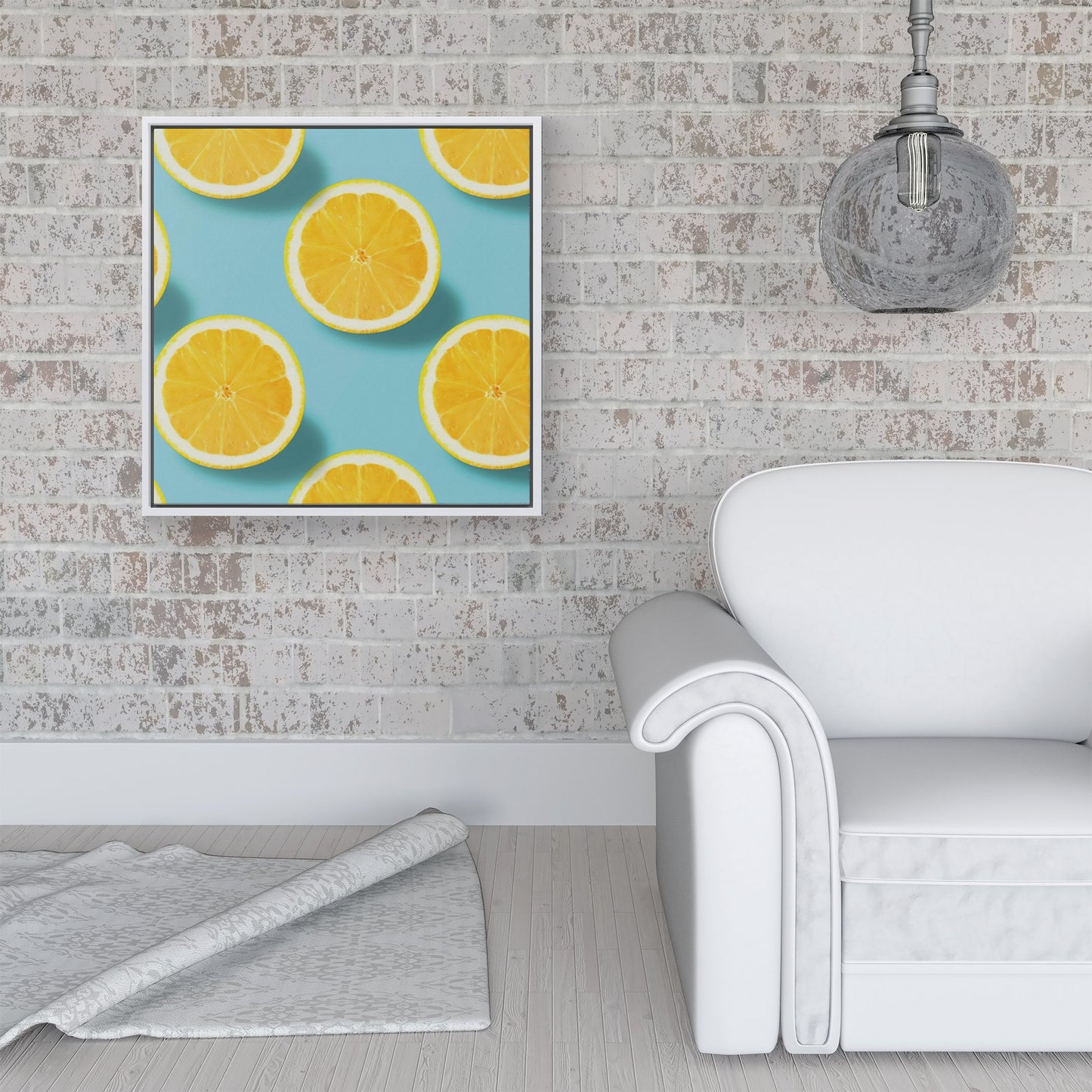 Fresh Lemons Framed Canvas