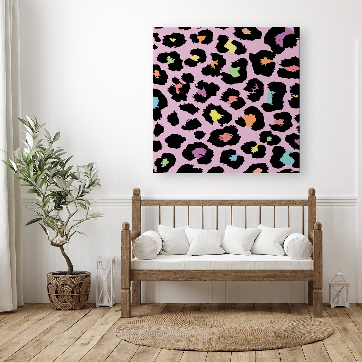 Pink Leopard Print Canvas