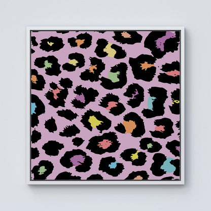 Pink Leopard Print Framed Canvas