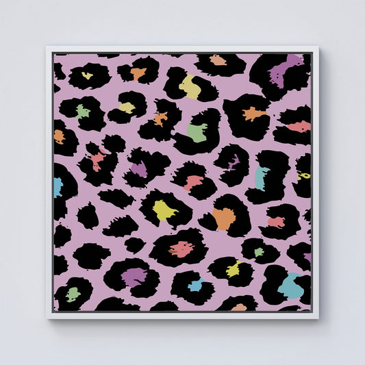 Pink Leopard Print Framed Canvas