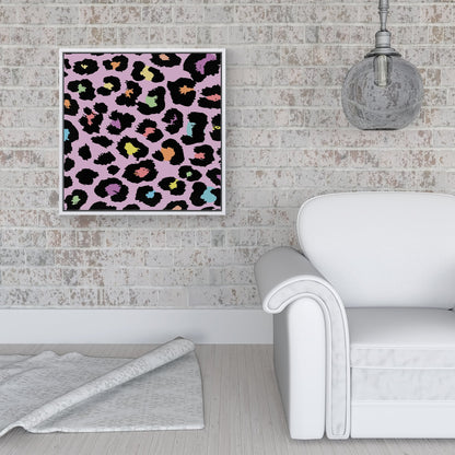 Pink Leopard Print Framed Canvas