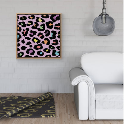 Pink Leopard Print Framed Canvas